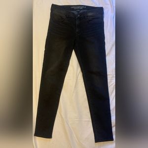 American Eagle Outfitters Super Stretch Jegging, black, size 8, EUC!